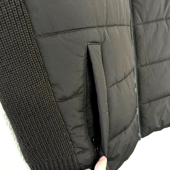 Athleta Incline Hybrid Vest Quilted Puffer Sweater Knit Zip Up Truffle Brown XL - Picture 8 of 8